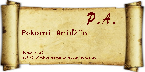 Pokorni Arián névjegykártya